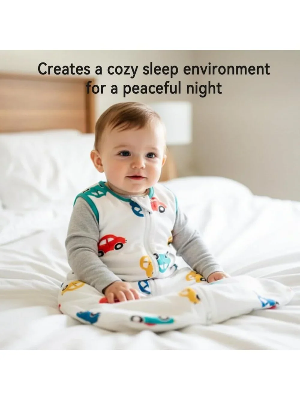 Cozy Baby Sleep Sacks 6-12 Months, 100% Cotton, 0.5 Tog, 2-Way Zip, 3 Pack